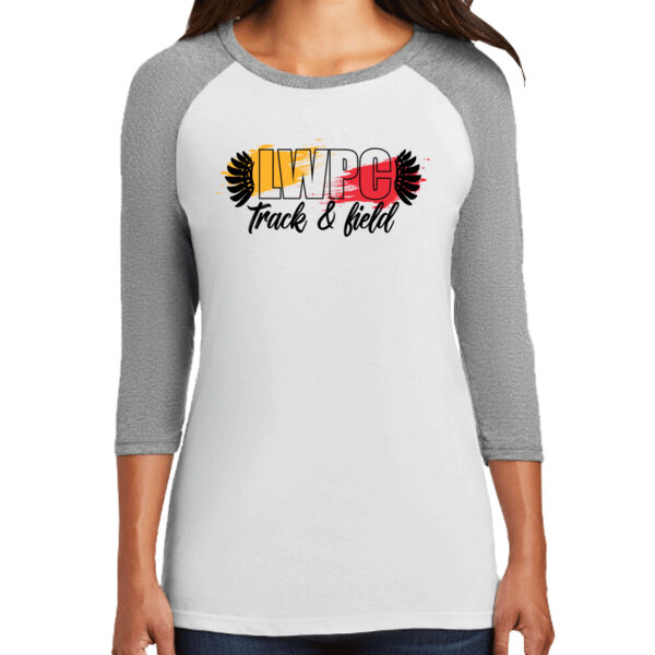 LWPC Girls Track 2026 Logo 3 - Women's Perfect Tri ® 3/4 Sleeve Raglan Thumbnail